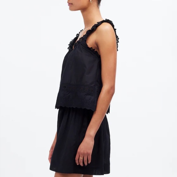 Madewell Embroidered Ruffle-Trim Top - Picture 5 of 9